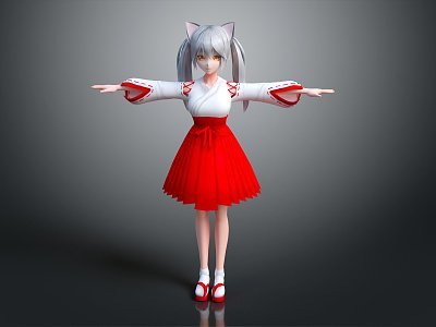 现代游戏角色 卡通女孩3D模型在动漫游戏开发中的应用